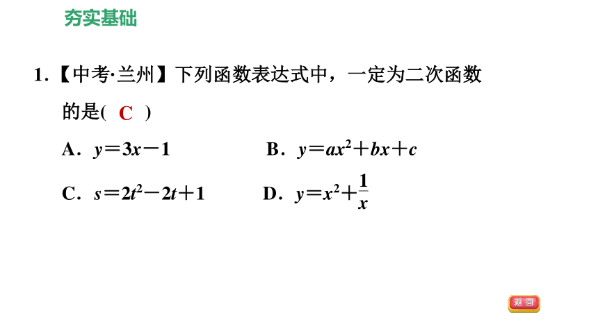 北师大版九下数学2.1二次函数习题课件（22张）