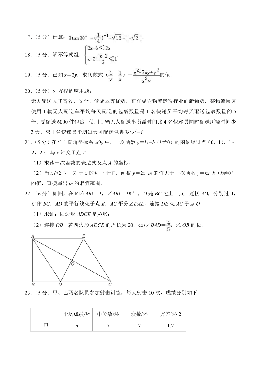 2024年北京市海淀实验学校中考数学零模试卷（含解析）