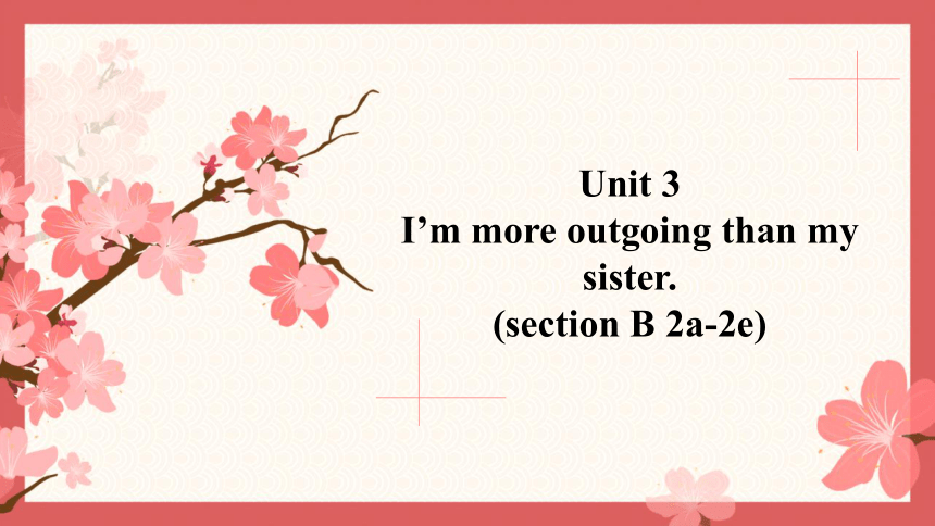 Unit 3 I‘m outgoing than my sister.(Section B 2a-2e) 课件(共23张PPT)2023-2024学年八年级第一学期 人教版