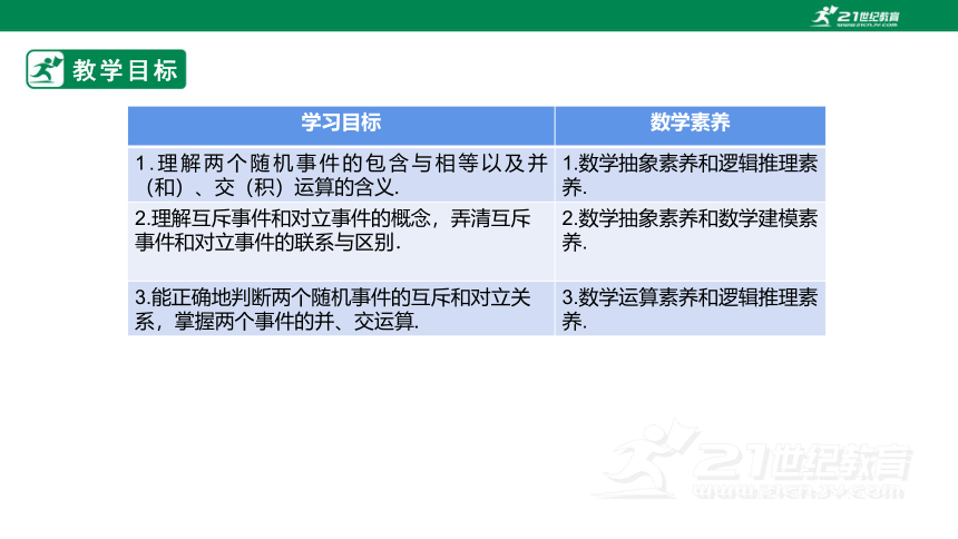 第十章 10.1.2  事件的关系和运算  课件(共24张PPT)