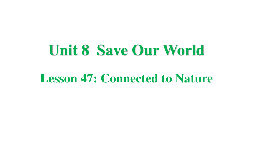 冀教版八年级下册Unit 8 Save Our World Lesson 47 Connected to Nature课件(共34张PPT)