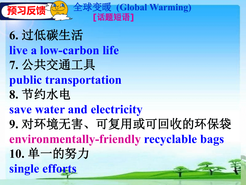 人教版高中英语选修六Unit4 Global Warming Period 3 Sentences and writing课件(共44张PPT)