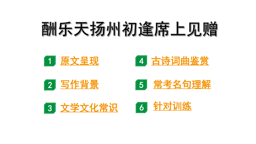 2024沈阳中考语文二轮课标文言篇逐篇梳理 酬乐天扬州初逢席上见赠 课件(共17张PPT)