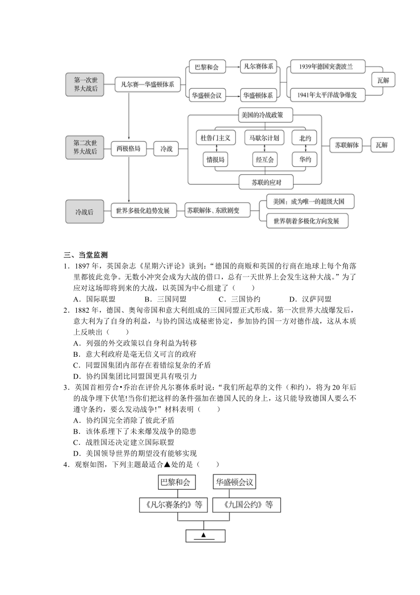 2024年中考历史二轮专题复习（10）两次世界大战与世界格局（含答案）
