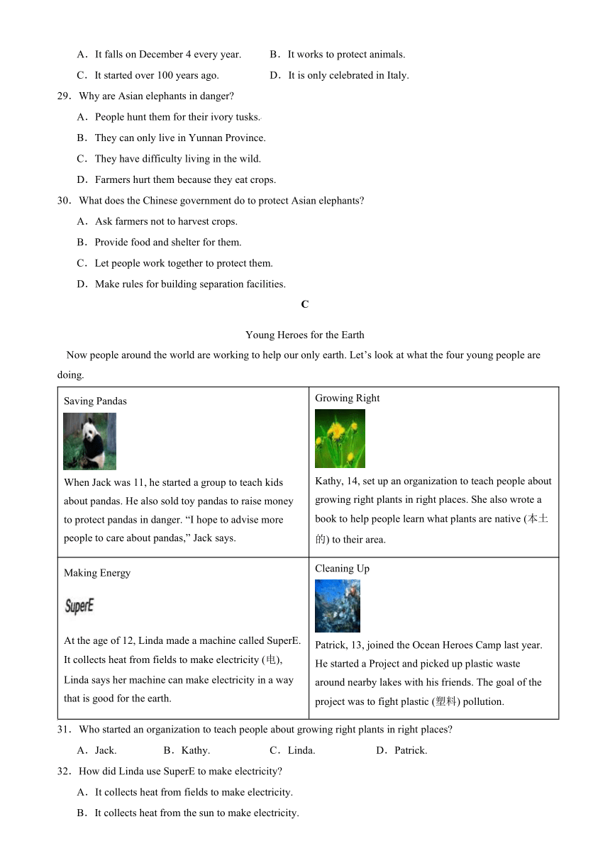 2023-2024学年八年级英语下册Unit 8 A green world单元必刷题（牛津译林版）（无锡专用）（含答案）