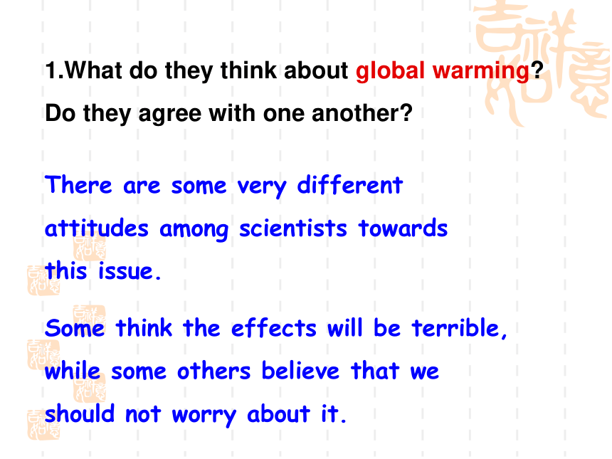 人教版 新课标 2019-2020 高二下 选修六  Unit 4 Global warming  reading(共26张PPT)