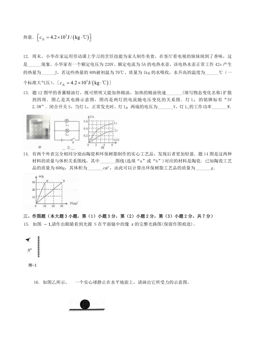 2024年广东省惠州市惠阳区九年级物理中考二模模拟卷（无答案）