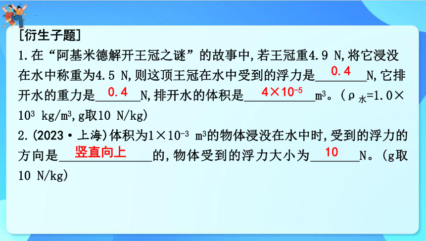 2024年云南省中考物理一轮复习 第十讲　浮力 课件(共50张PPT)