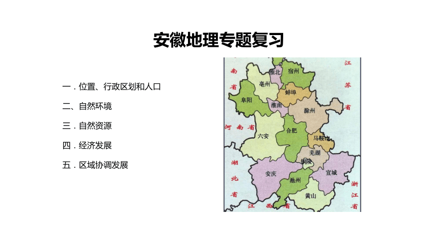 安徽地理专题-2024中考各省乡土地理专题复习课件（15页）