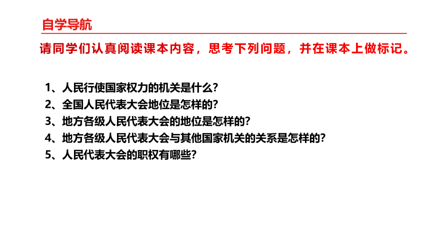 （核心素养目标）6.1国家权力机关 课件（共30张PPT）+内嵌视频