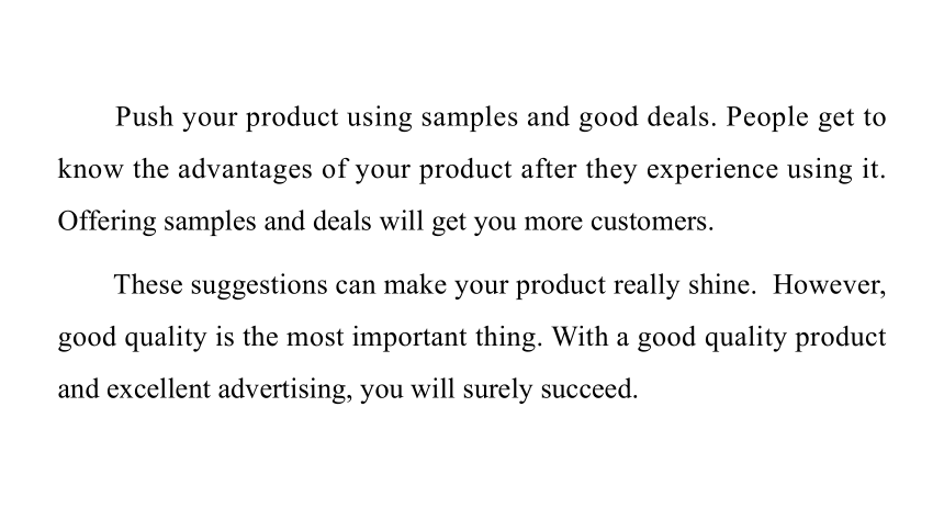 冀教版八年级下册Unit 5 Buying and Selling Lesson 29 How to Push a Product课件(共32张PPT)