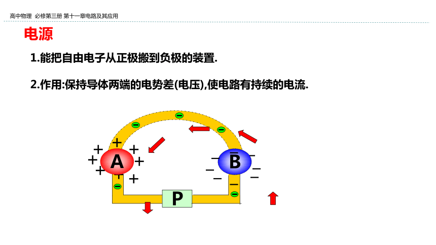 新教材物理必修第三册 11.1 电源和电流 课件（25张ppt）