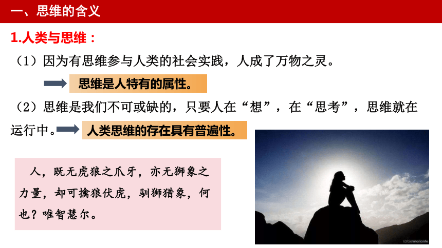 1.1 思维的含义与特征 课件(共33张PPT)-2023-2024学年高中政治统编版选择性必修三逻辑与思维