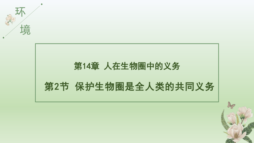 北师大版七年级下册生物14.2 保护生物圈是全人类的共同义务课件(共15张PPT)