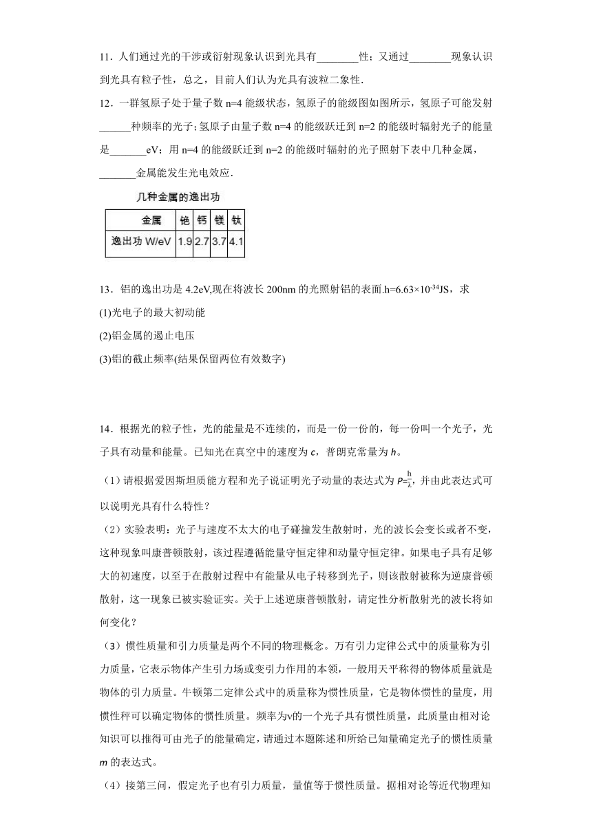 广州市白云中学2019-2020学年高中物理粤教版必修2：5.3量子化现象 跟踪训练2（含解析）