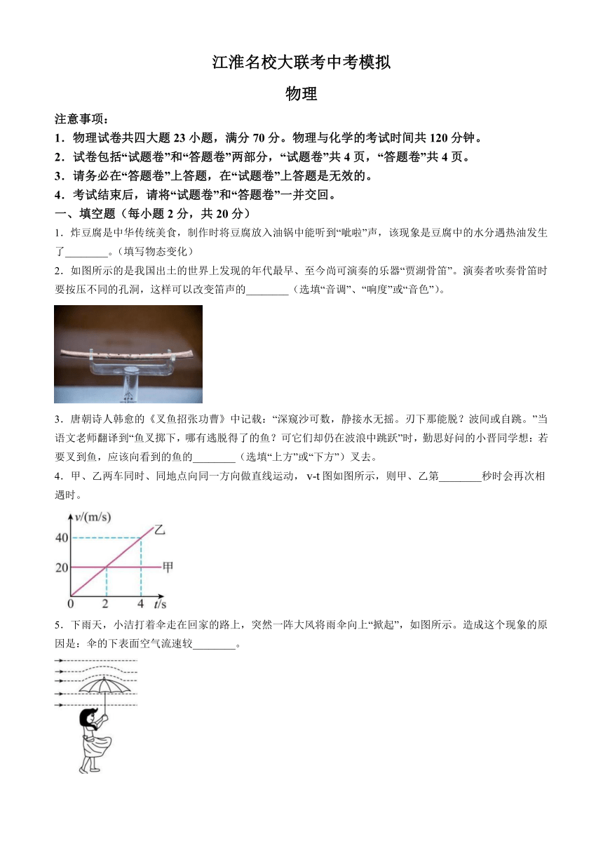 2024年安徽省江淮名校模拟预测中考物理试题（含答案）