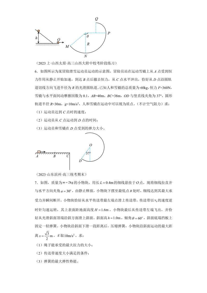 大题05 抛体运动与圆周运动-【大题精做】冲刺2024年高考物理大题突破限时集训（含解析）