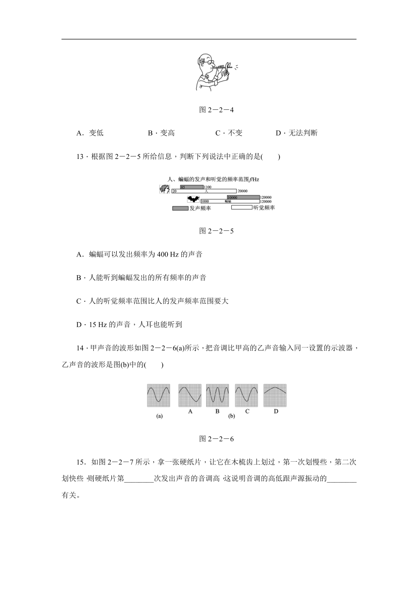 2.2  我们怎样区分声音 同步练习（含答案）