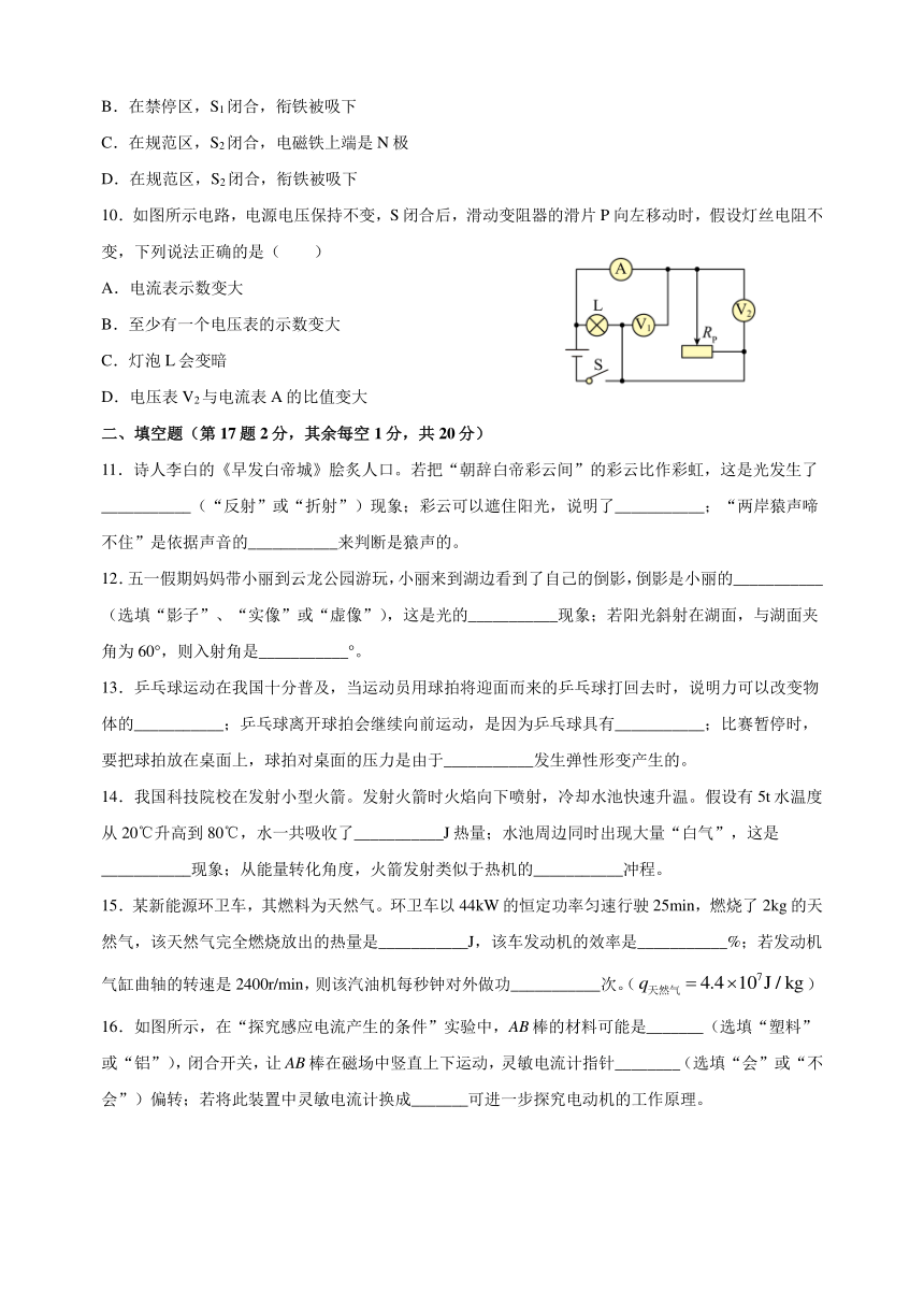 2023年江苏省徐州市中考二模物理试卷（含解析）