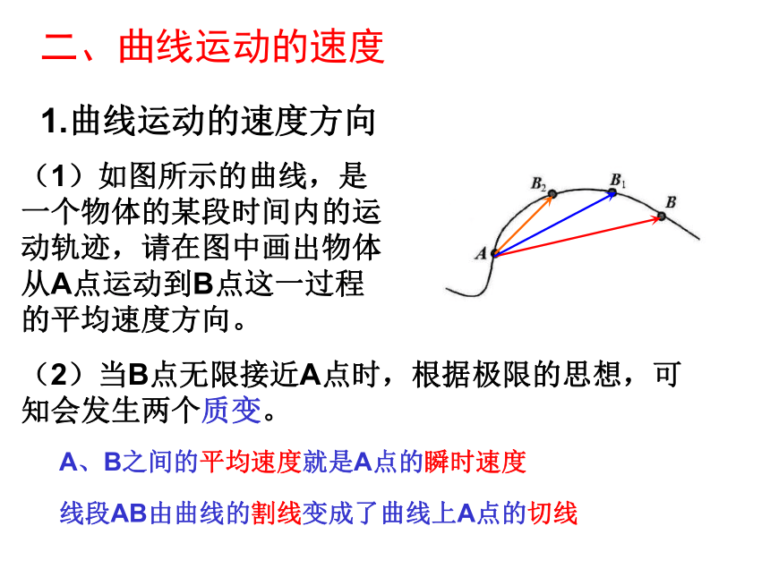 新人教版高中物理必修2《5.1曲线运动》(32张PPT)