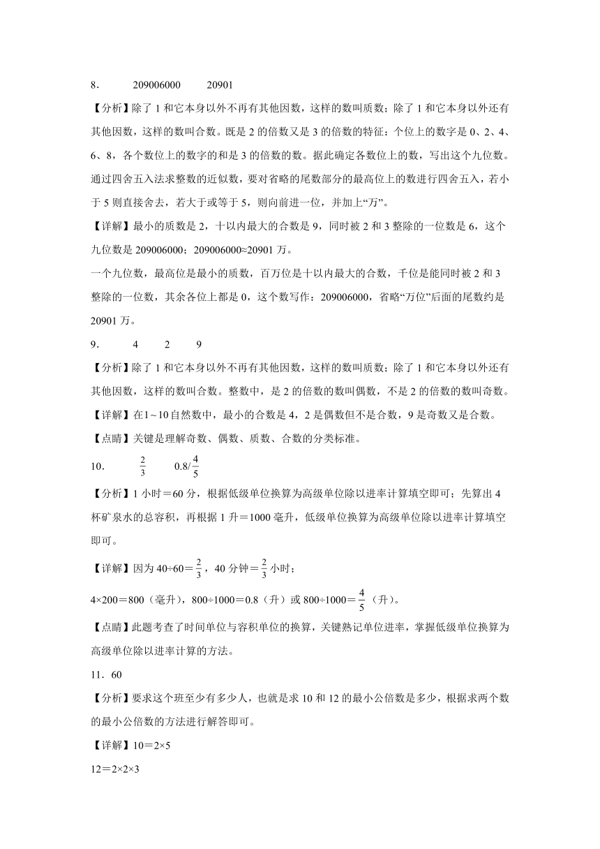 期中测试（第1-4单元）（试卷）-2023-2024学年五年级下册数学人教版（含解析）