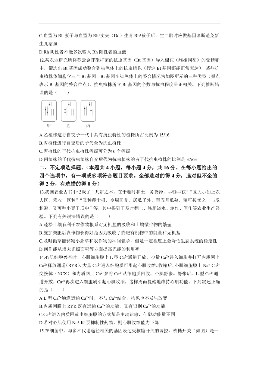 湖南省长沙市第一中学2024届高三下学期模拟卷（三）生物试题 （含解析）