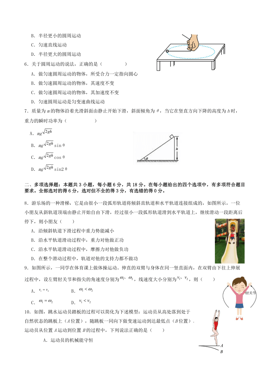 广东省茂名市信宜市2023-2024学年高一下学期期中考试物理试卷（含答案）