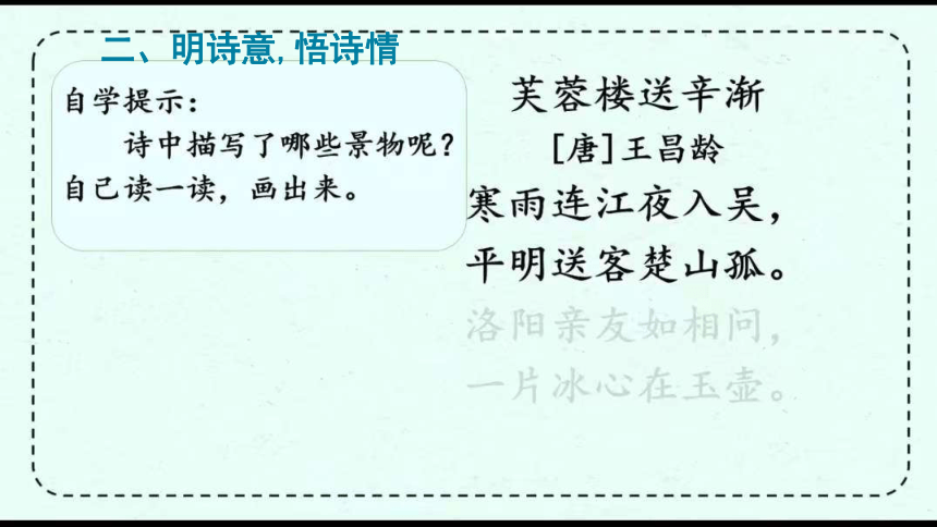 统编版四年级语文下册 22 古诗三首《芙蓉楼送辛渐 》课件(共34张PPT)