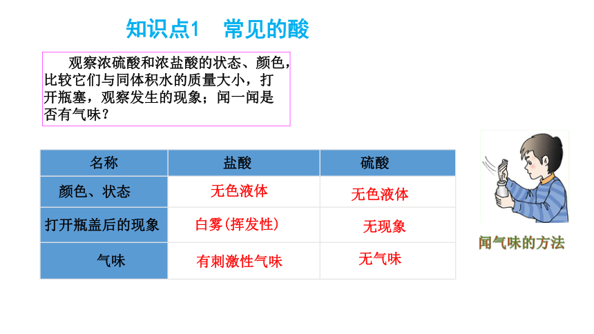 2.1.1 酸及其性质第一课时 课件(共17张PPT) 初中化学 鲁教版（五四制） 九年级全册