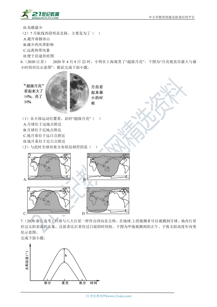 2020年高考地理真题分类汇编专题01 地球与地图（含解析）