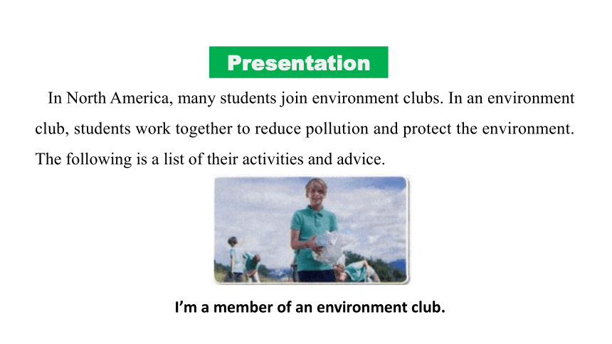 冀教版八年级下册Unit 8 Save Our World Lesson 44 Environment Clubs课件(共32张PPT)