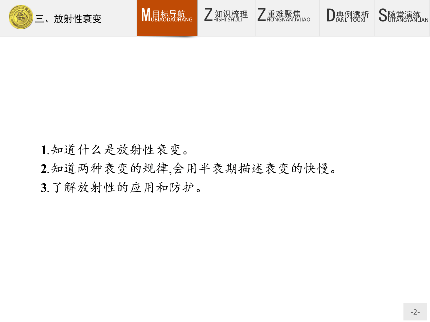 高中物理人教版选修1-2课件：3.3 放射性衰变(共22张PPT)