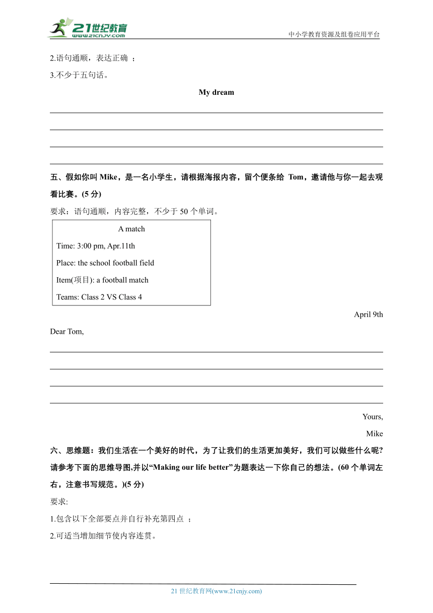 专题22 书面表达（专项训练）-2024年小升初英语复习讲练测（全国通用版）（含答案）