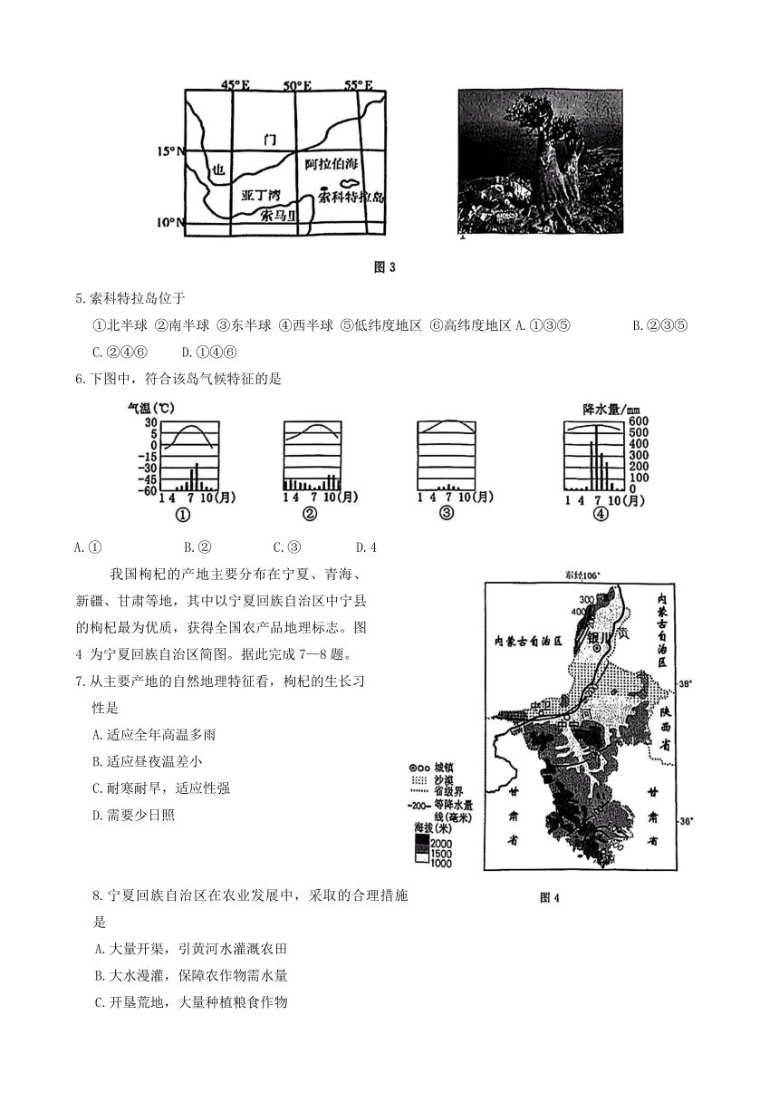 2024年江苏省徐州市县区联考中考二模地理 生物试题（无答案）