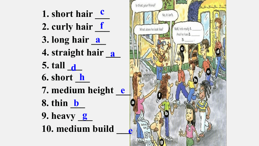 Unit 9 What does he look like? SectionA1a-2d课件（25张PPT） 2023-2024学年人教版七年级英语下册