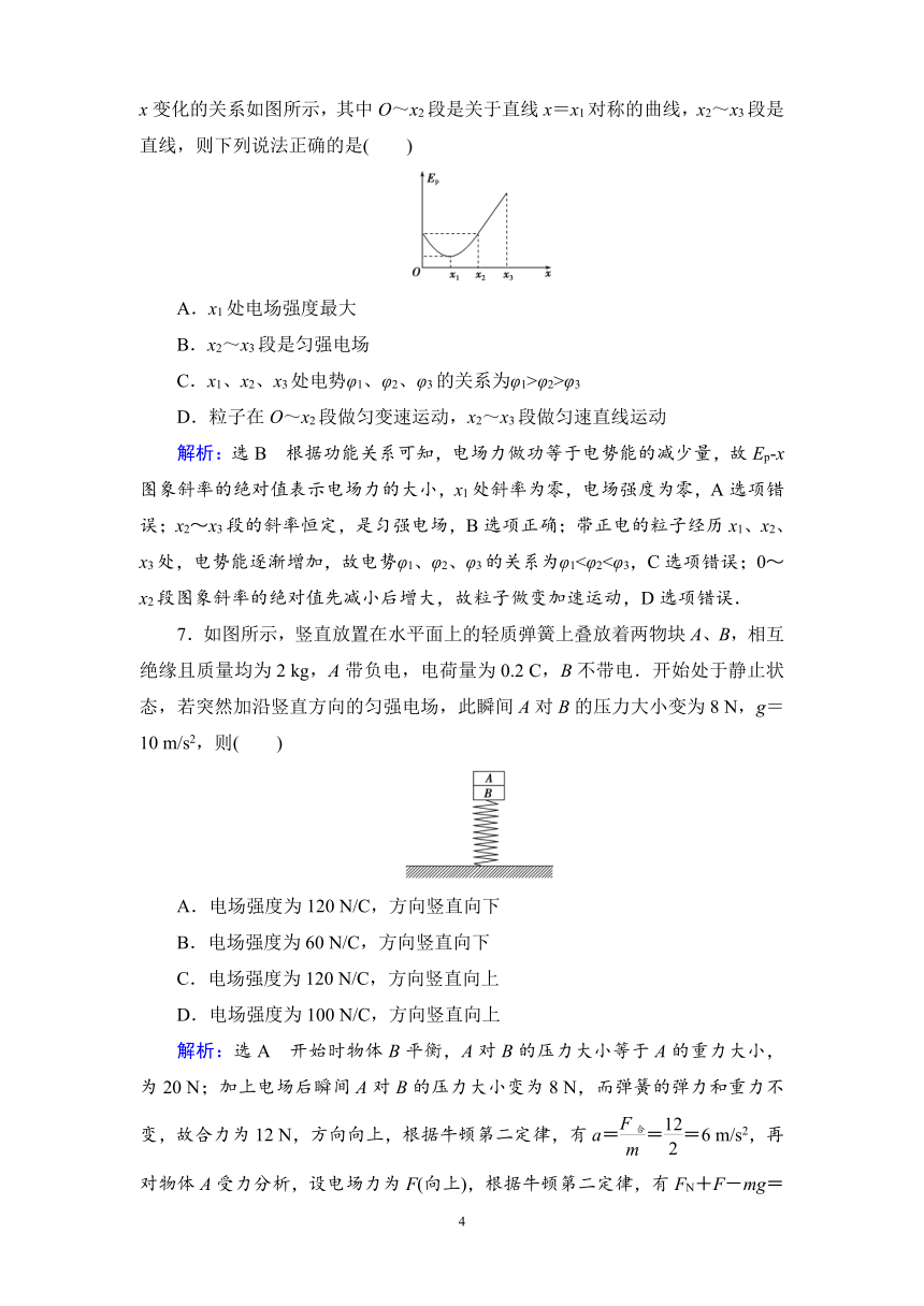 高中物理人教版选修3-1课后练习质量检测卷 第1章　静电场word含解析