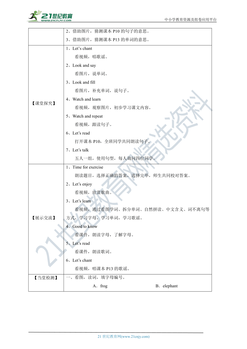 Unit 3 Are you Alice Let's talk Letters 导学案