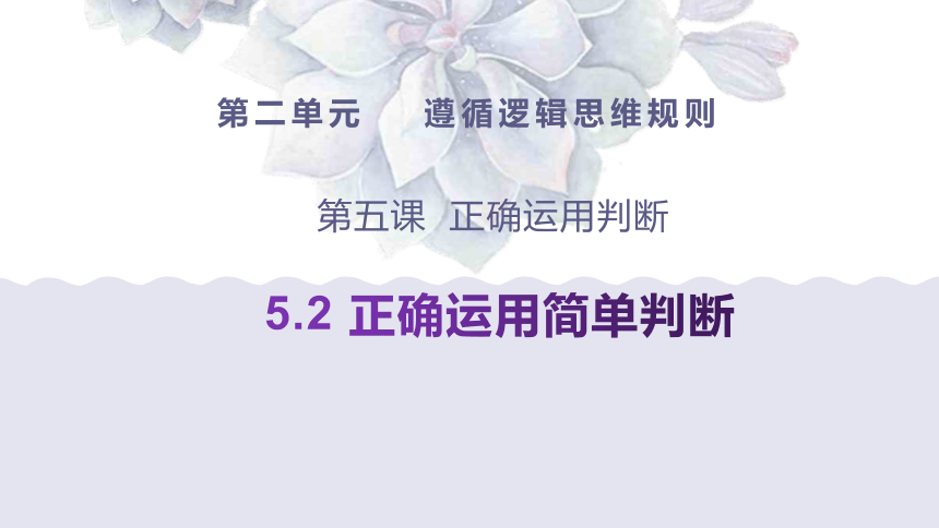 5.2正确运用简单判断 课件-2024统编版选择性必修三