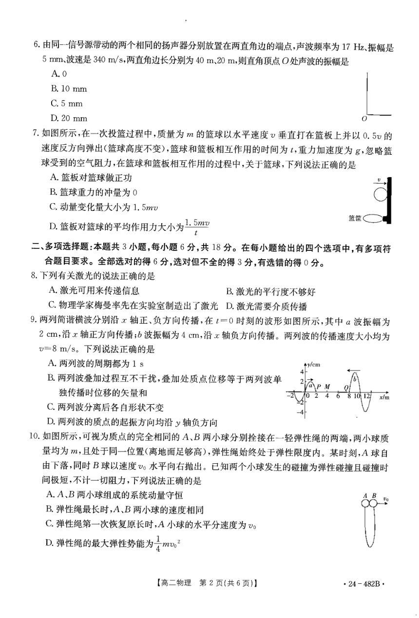 广东省佛山市名校2023-2024学年高二下学期期中联考物理试卷（图片版含答案）