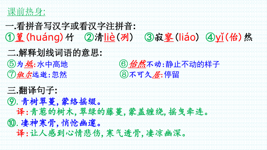 2024年中考语文复习专题《小石潭记》复习 课件(共32张PPT)