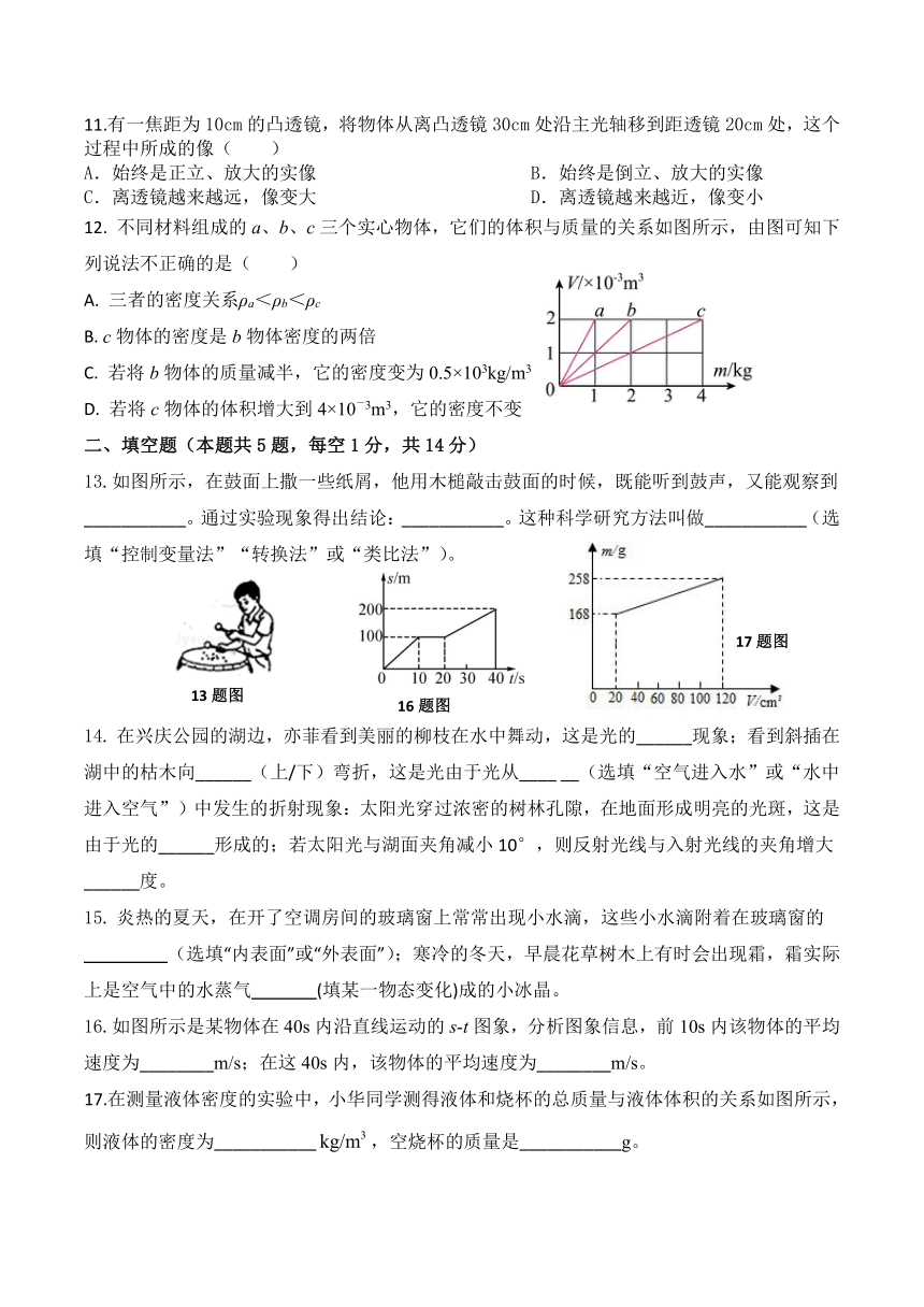 山东省菏泽市东明县第二初级中学2022-2023学年八年级上学期1月期末考试物理试题(PDF版 无答案)