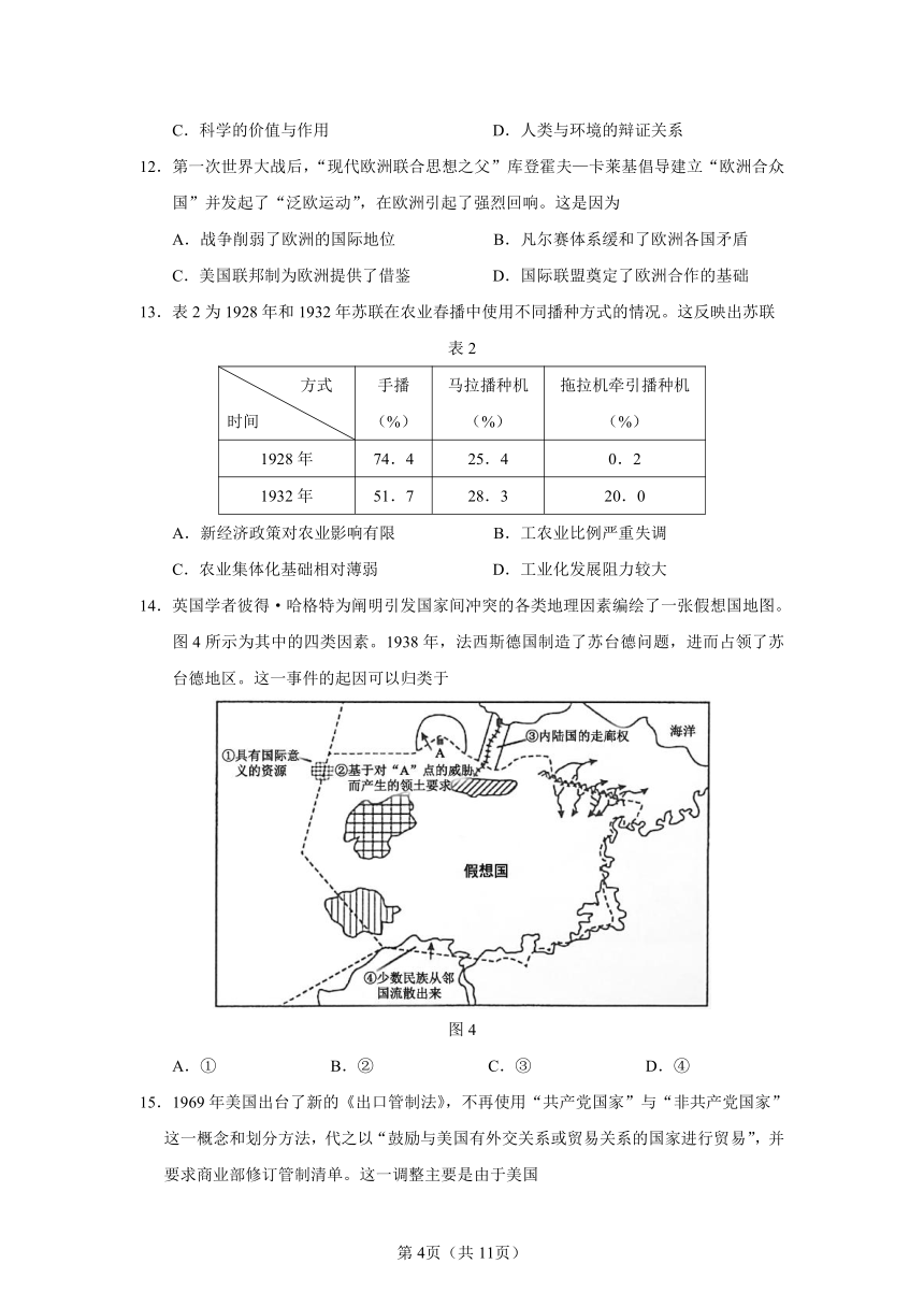 山东省2020年普通高中学业水平等级考试历史试题（word版含答案）