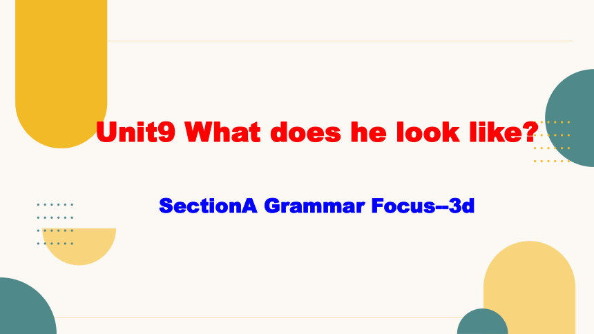 人教版七下Unit9 what does he look like.SectionA grammer focus-3c  课件