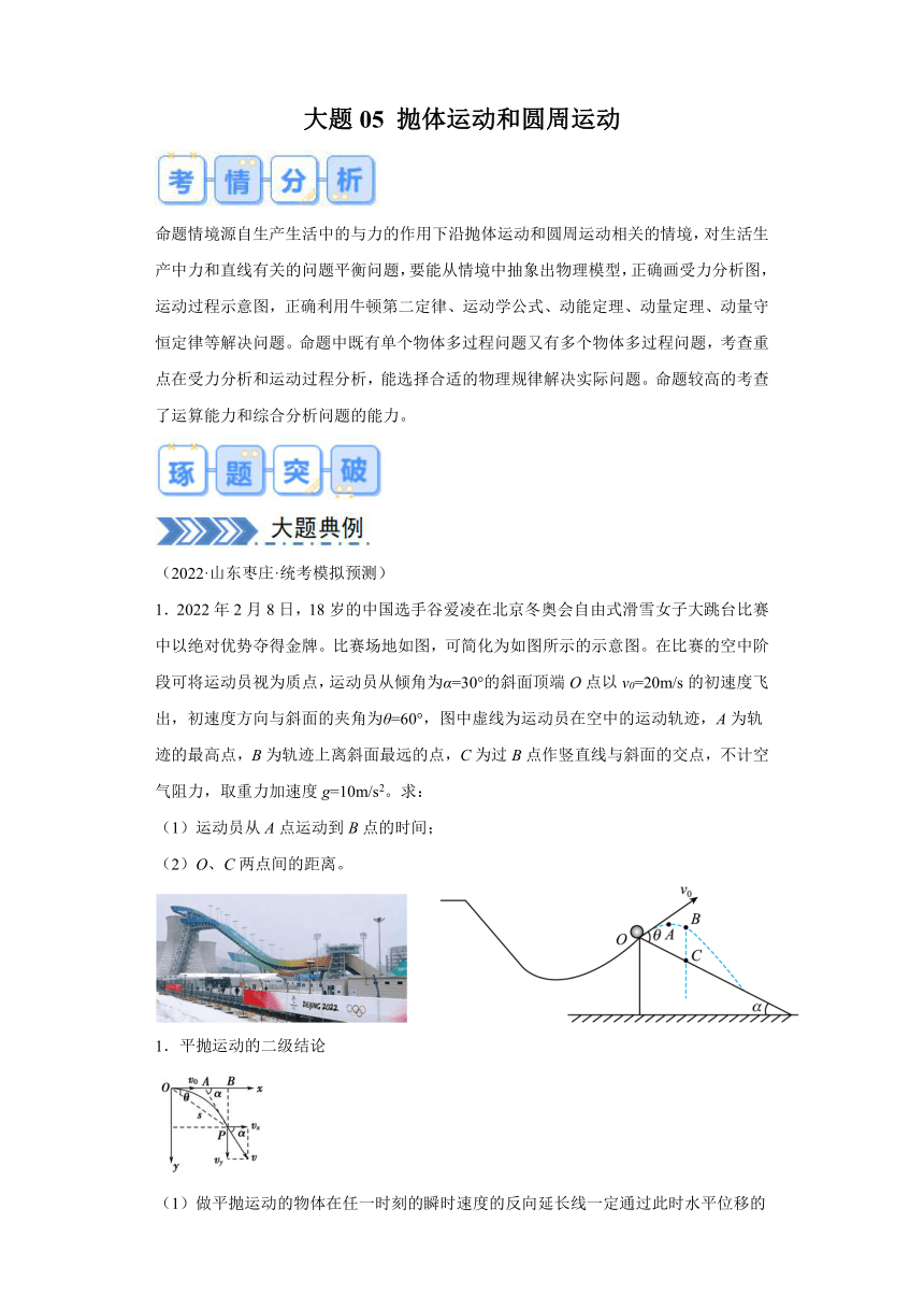 大题05 抛体运动与圆周运动-【大题精做】冲刺2024年高考物理大题突破限时集训（含解析）