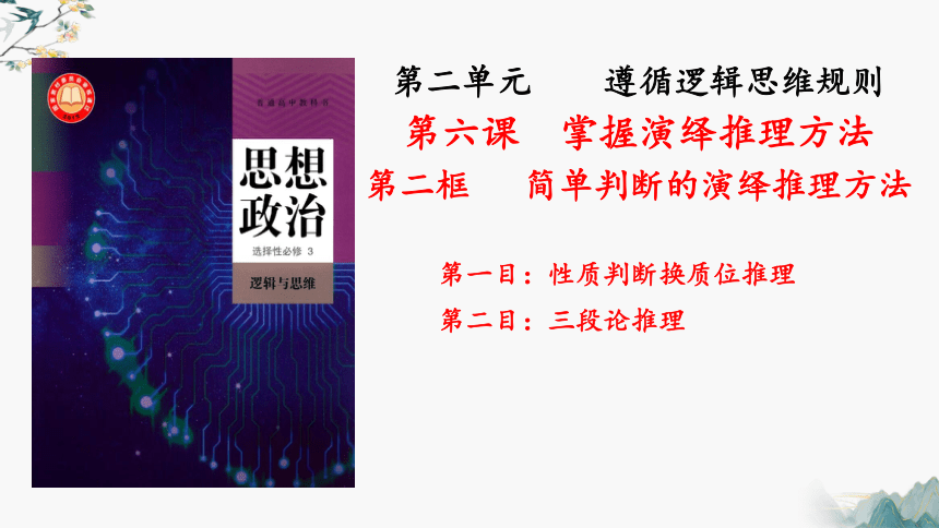 6.2简单判断的演绎推理方法（课件）(共34张PPT)2023-2024学年高中政治选择性必修三 《逻辑与思维》