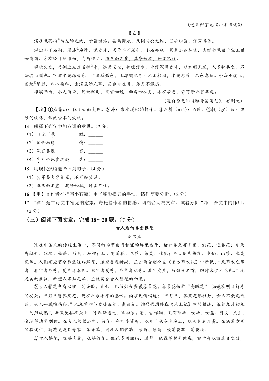 云南省昭通市绥江县2023-2024学年八年级下学期期中语文试题（含答案）