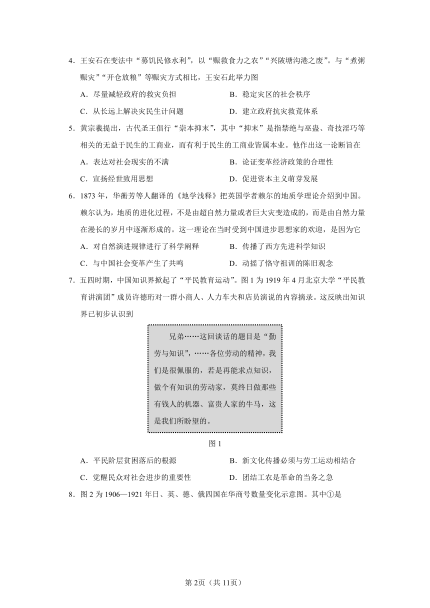 山东省2020年普通高中学业水平等级考试历史试题（word版含答案）