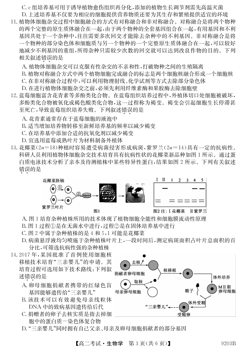 黑龙江省牡丹江市第二高级中学2023-2024学年高二下学期期中考试生物试卷（pdf版无答案）