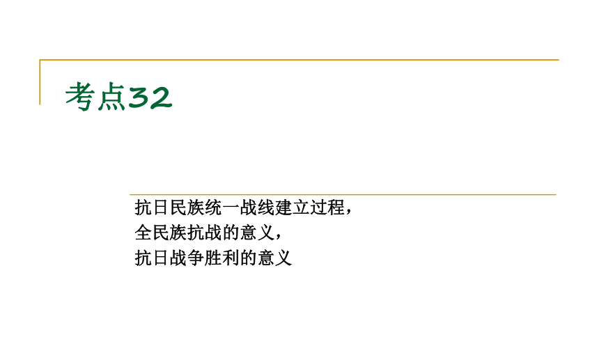 考点32抗日战争 课件（26张PPT）