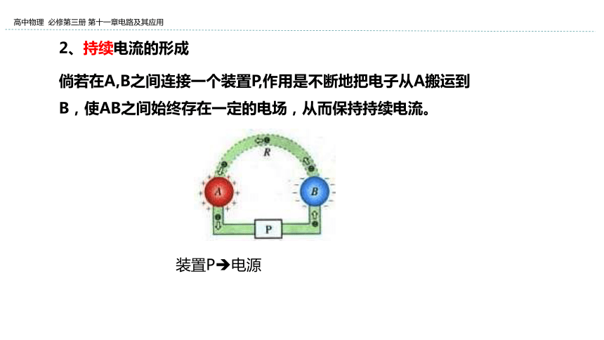 新教材物理必修第三册 11.1 电源和电流 课件（25张ppt）